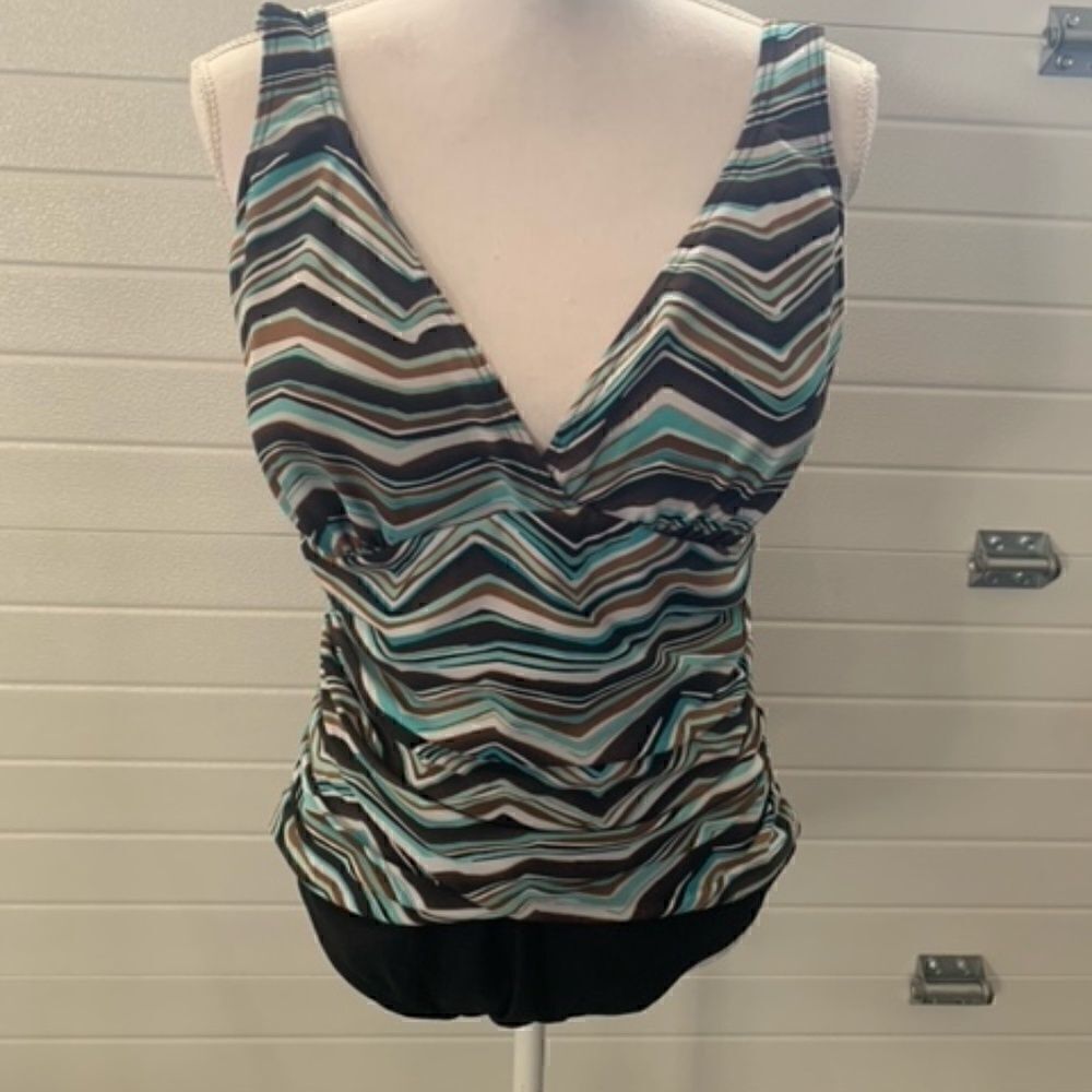 Christina Striped One Piece Bathing Suit 16